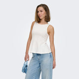ONLY ONLKISS Peplum Top In Cloud Dancer