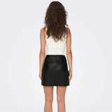 ONLY Onlleni Faux Leather Mini Skirt With Slit