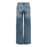 ONLY ONLMADISON High Waist Wide Leg Fit Jeans, 30" Length In Blue