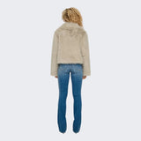ONLY ONLMANNY Faux Fur Jacket In Pumice Stone