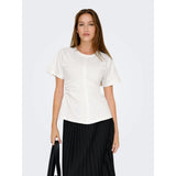 ONLY ONLMARIE Ruching Top In Cloud Dancer