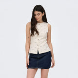 ONLY ONLNAOMI Waistcoat In Egret
