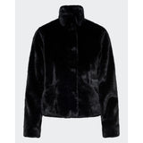 ONLY Onlnewvida Short Faux Fur Jacket in Black