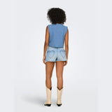 ONLY ONLNOELLA Denim vest In Light Blue Denim