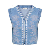 ONLY ONLNOELLA Denim vest In Light Blue Denim