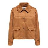 ONLY ONLNORMA Faux Suede Jacket In Ginger