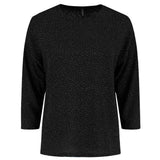 ONLY Onlqueen 3/4 Glitter top In Black