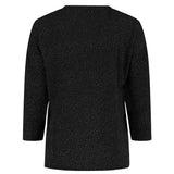 ONLY Onlqueen 3/4 Glitter top In Black