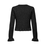 ONLY ONLRIMA Frill Button Knit Cardigan In Black