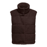 ONLY ONLSANDRA Teddy Gilet In Seal Brown