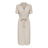 ONLY ONLSIESTA Linen Long Dress In Moonbeam