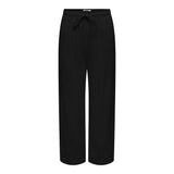 ONLY ONLSIESTA Straight Fit Linen Blend Trousers In Black