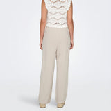 ONLY ONLSIESTA Straight Fit Linen Trousers In Moonbeam