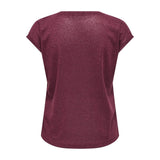 ONLY ONLSILVERY Top In Burgundy