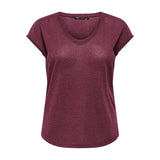 ONLY ONLSILVERY Top In Burgundy