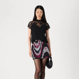 ONLY Onlsofie Mini skirt In Black/Pink
