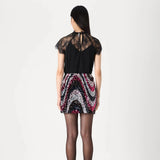 ONLY Onlsofie Mini skirt In Black/Pink