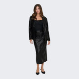 ONLY ONLVERONA Faux Leather Long Skirt In Black