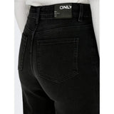 ONLY ONLMADISON Blush High Waist Wide 32" Length Leg Fit Jeans In Black