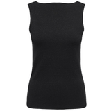 Only Roma Sleeveless Shine Vest Top in Black