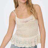 ONLY Sleeveless Knitted Top in Birch