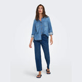 ONLY YASMIN Basic Denim Shirt In Medium Blue
