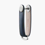 Orbitkey Key Organiser Leather Silver - Navy/Tan