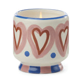 Paddywax A Dopo 8 oz Hand painted "Hearts" Ceramic - Rosewood Vanilla