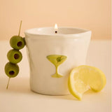 Paddywax Bistro Lemon & Violet Martini Ceramic Candle