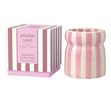 Paddywax Cabana ‘Grecian Sand’ Lavender Striped Ceramic Candle 6.5oz