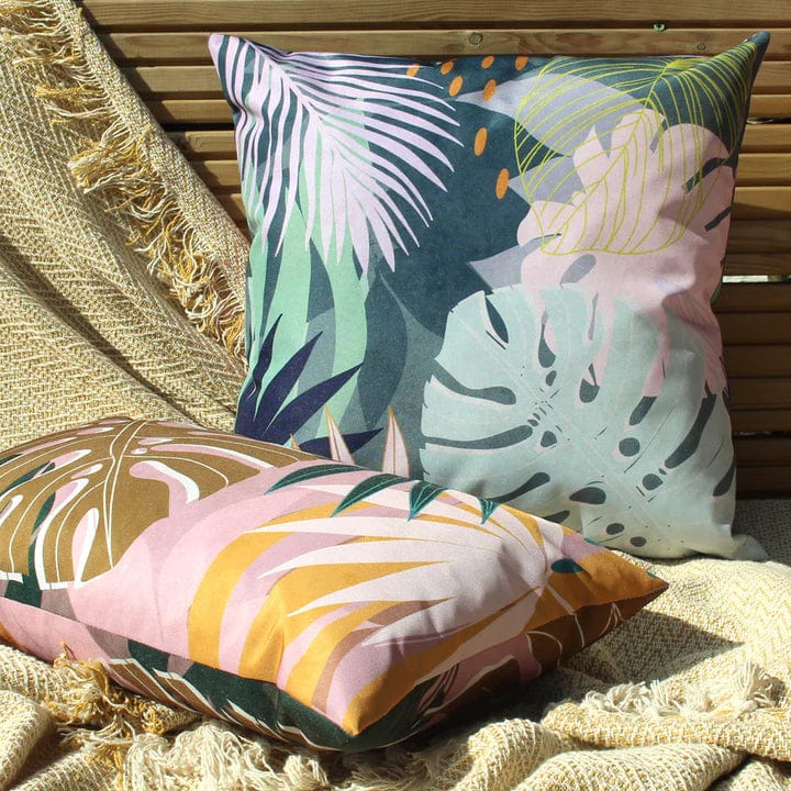 Paoletti Leafy Rectangular Outdoor Cushion in Blush Elys Wimbledon