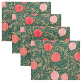 Paoletti Pomegranate Set of 4 Christmas Festive Placemats Green