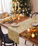 Paoletti Gold Stag Christmas Festive Table Runner Gold