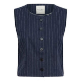 Part Two AzaniaPW Waistcoat In Blue Night Pinstripe