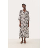 Part Two BeritPW Long dress In Black Contrast Flower
