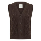 Part Two ChristinPW Waistcoat In Mole Brown