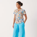 Part Two Gesinas Short Sleeves T-shirt Blue Craft Flower