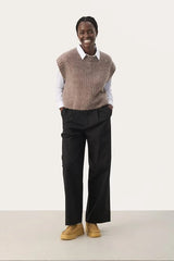 Part Two Landa Knit Waistcoat in Mink Melange
