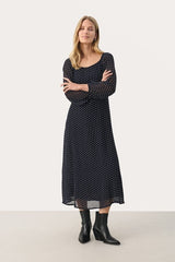 Part Two LankaPW Polka Dot Dress in Navy