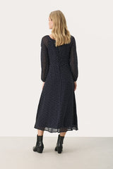 Part Two LankaPW Polka Dot Dress in Navy