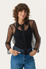 Part Two MarikkePW Polka Dot Shirt in Black