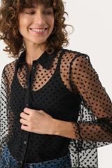 Part Two MarikkePW Polka Dot Shirt in Black