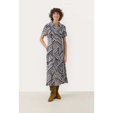 Part Two NukaPW Dress In Midnight Graphic Stripe