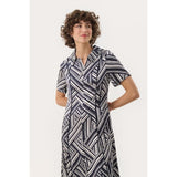 Part Two NukaPW Dress In Midnight Graphic Stripe