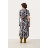Part Two NukaPW Dress In Midnight Graphic Stripe