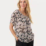 Part Two RosannaPW Blouse in Black Contrast Flower Print