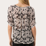Part Two RosannaPW Blouse in Black Contrast Flower Print