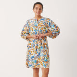 Part Two Selia Woven Dress Blue Craft Flower