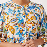 Part Two Selia Woven Dress Blue Craft Flower