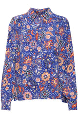 Part Two Verna Woven Shirt Bluing Wallpaper Print